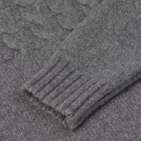 NWT Café Coton Paris Men’s Knit Sweater Turtleneck Chunky Cable Knit Lambswool M - Picture 2 of 16